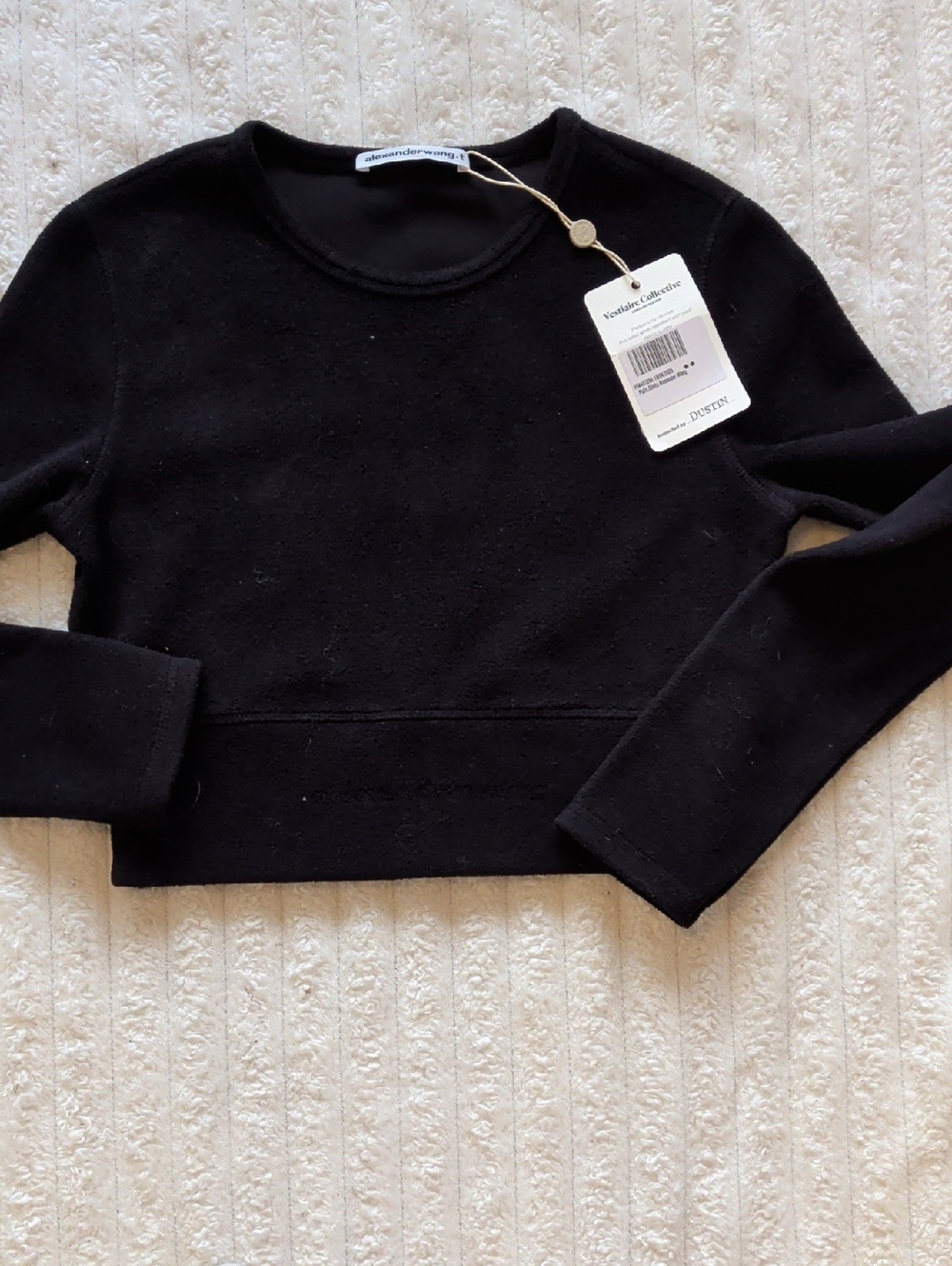 Alexander Wang Black Cropped Crew Sweater